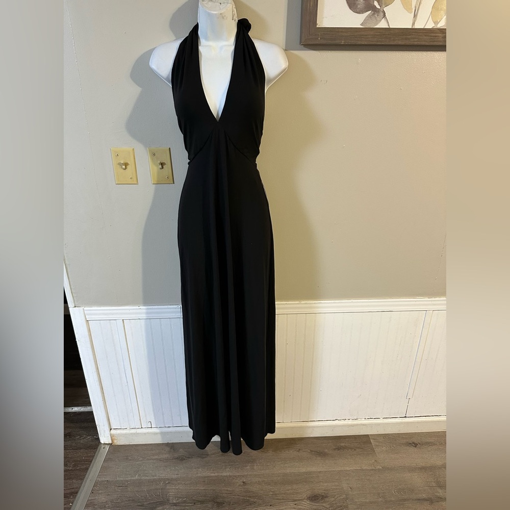 Elegant Black Halter Dress